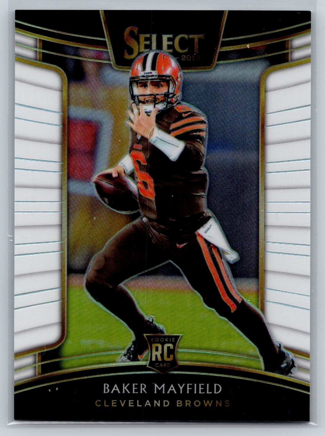 2018 Panini Select #30 Baker Mayfield RC White Prizm /75