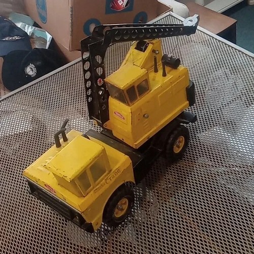 Vintage Mighty Tonka Crane Truck, Pressed Steel Toy TurboDiesel XMB