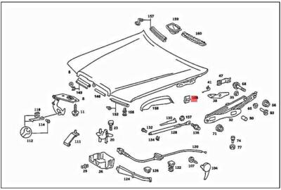 Genuine MERCEDES Engine hood rest at front fenders Rubber buffer  