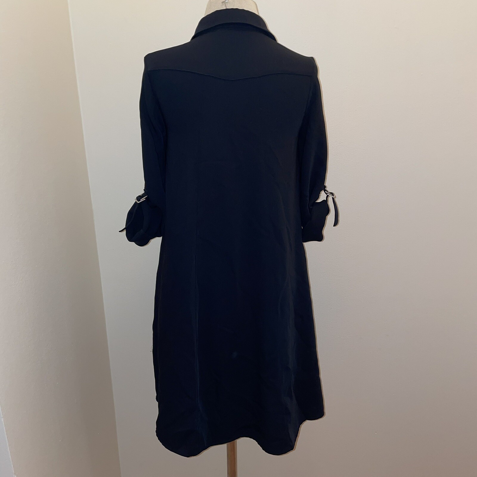 Zara Collection Navy Button Front Split Hem Tunic… - image 4