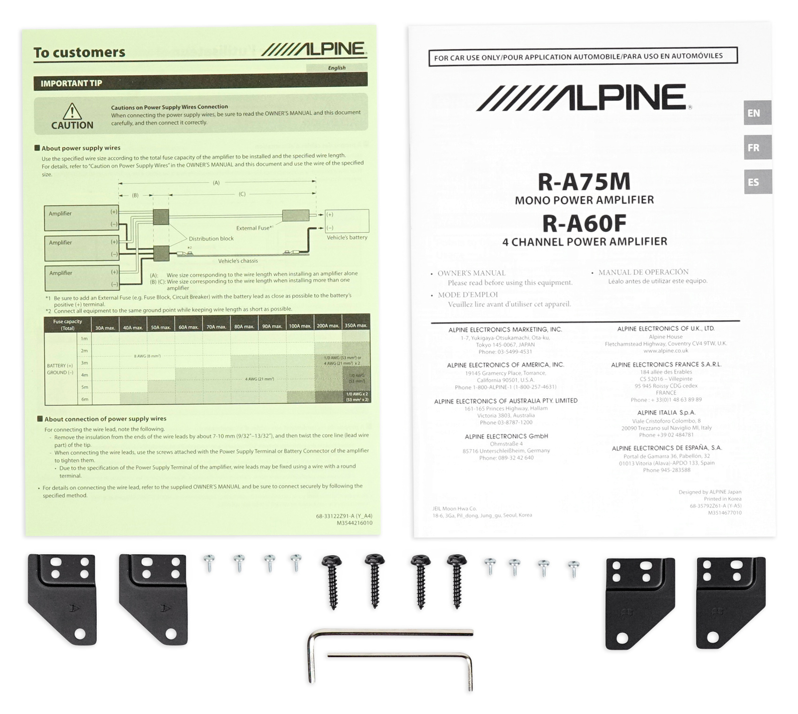 ALPINE R-A75M 750-ваттный среднеквадратичный автомобильный усилитель звука класса D Колонка для домашних вечеринок