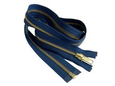 16 Inch Metal Zipper YKK 5 Golden Brass Medium Weight Separating made in USA