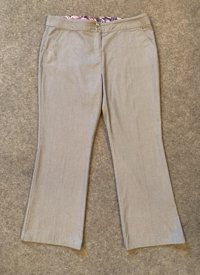 Marks and Spencer Per Una Striped Trousers Roma Fit Straight Ankle UK 14