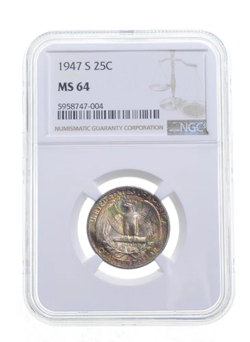 MS64 1947-S Washington Quarter - Graded NGC *4882