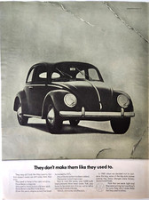 Volkswagen Bug VW Vintage 1968 Car Ad Magazine Print Automobile