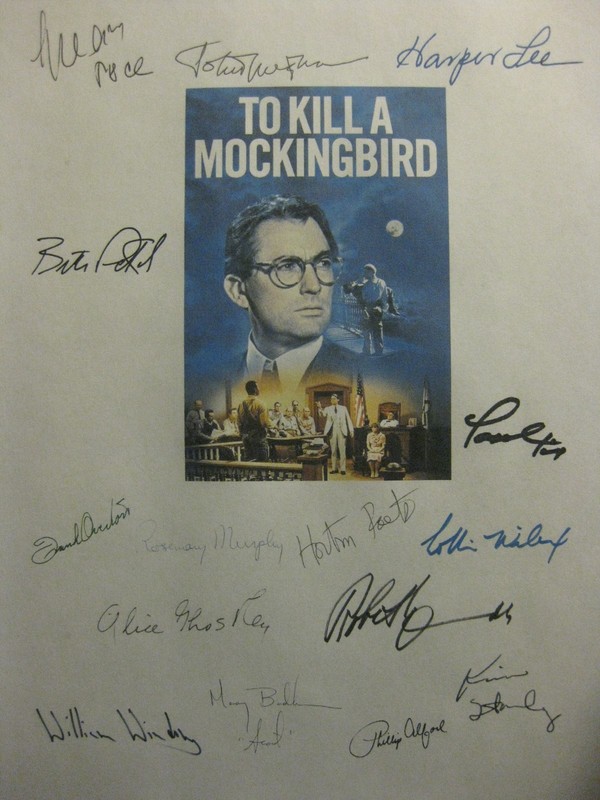 To Kill A Mockingbird Signed Script X15 Gregory Peck Harper Lee Frank Overton rp