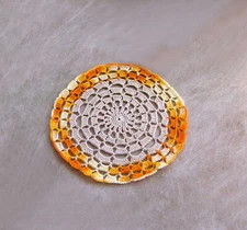 Autumn Doily Crochet Table Mat, Fall Boho Décor, Modern New 8 Inch Mandala Style