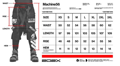 Men's Black Streetwear Heavy Cargo Pants Machine56 SL6/RUNNER [DT