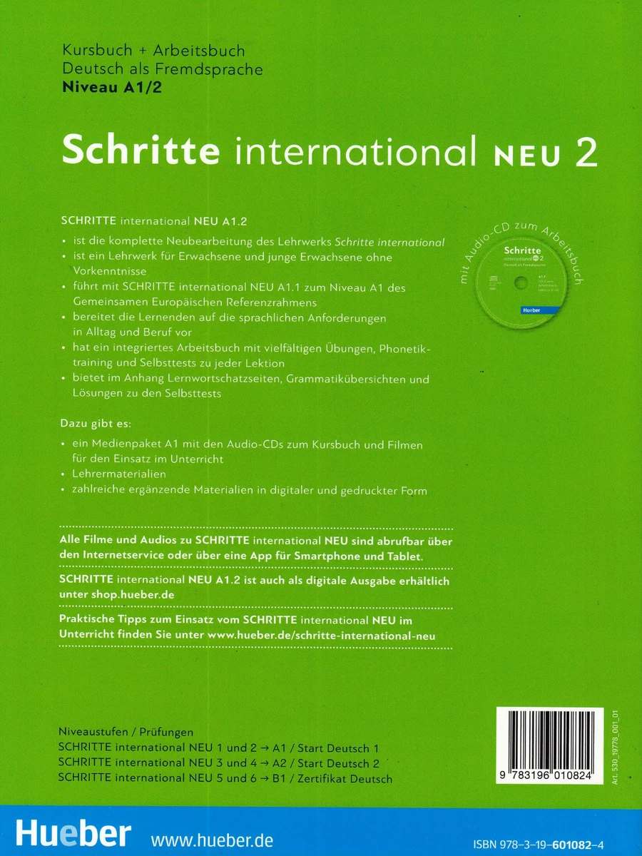 Hueber SCHRITTE INTERNATIONAL NEU 2 Kursbuch + Arbeitsbuch A1.2.