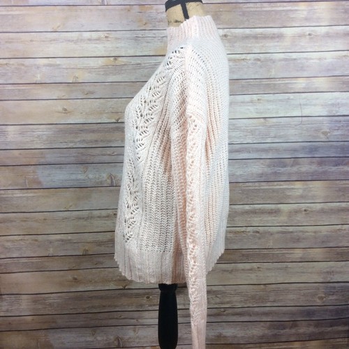 LC Lauren Conrad Womens sz Medium Sorbet Open Knit Oversized Sweater NWT $50 - Picture 5 of 9