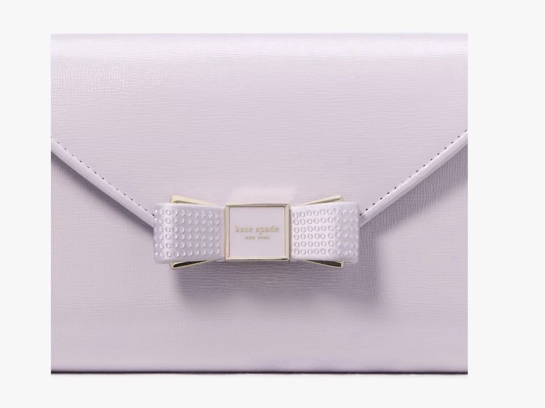 Kate Spade New York Morgan Bow Envelope Flap Crossbody Bag in Violet Spritz. NEW thumbnail 6