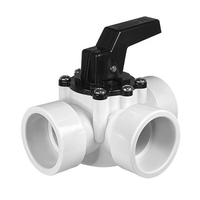 1-1/2'' 3-Way Pool Diverter Valve - Slip Fit - Locking Handle - Inground & Abo...