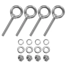 4-Sets Stainless Eyebolt M5x40mm Shoulder Lifting Eye Bolt with Nuts Washers