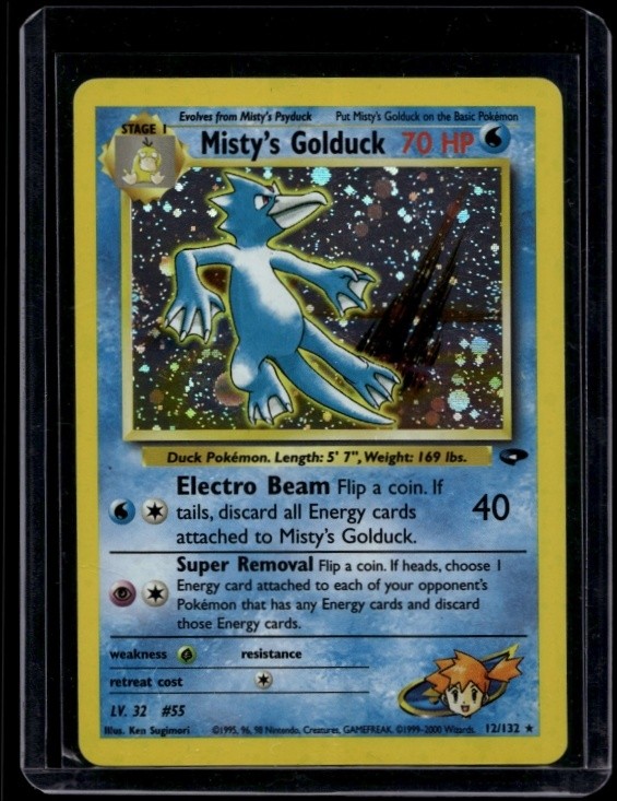 Pokemon TCG Misty's Golduck 12/132 Gym Challenge Holo Rare LP