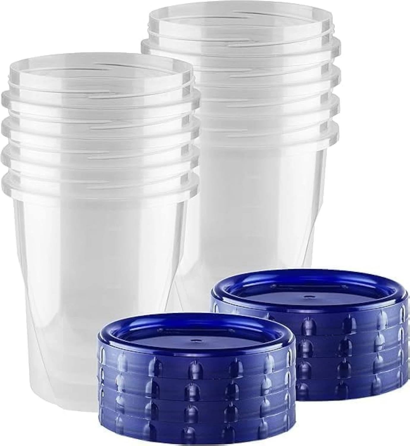 8Pcs 32Oz Screw Top Plastic Food Containers Bpa-Free Stackable Reusable