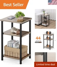 Modern Side Table Bedroom with Storage & Removable Lid Small End Bedside Table