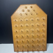 Vintage Wooden Wall Mount Hanging 51 Spool Thread Holder