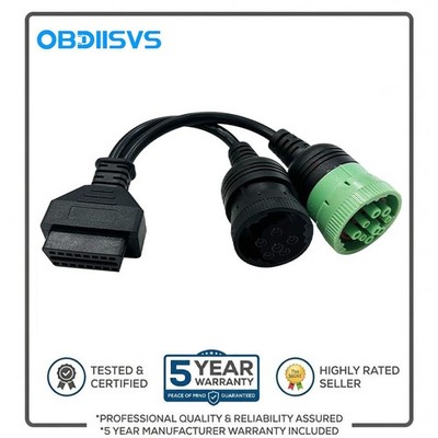 J1939 9Pin & J1708 6Pin to OBD2 16Pin Diagnostic Cable for Heavy Duty Truck Bus