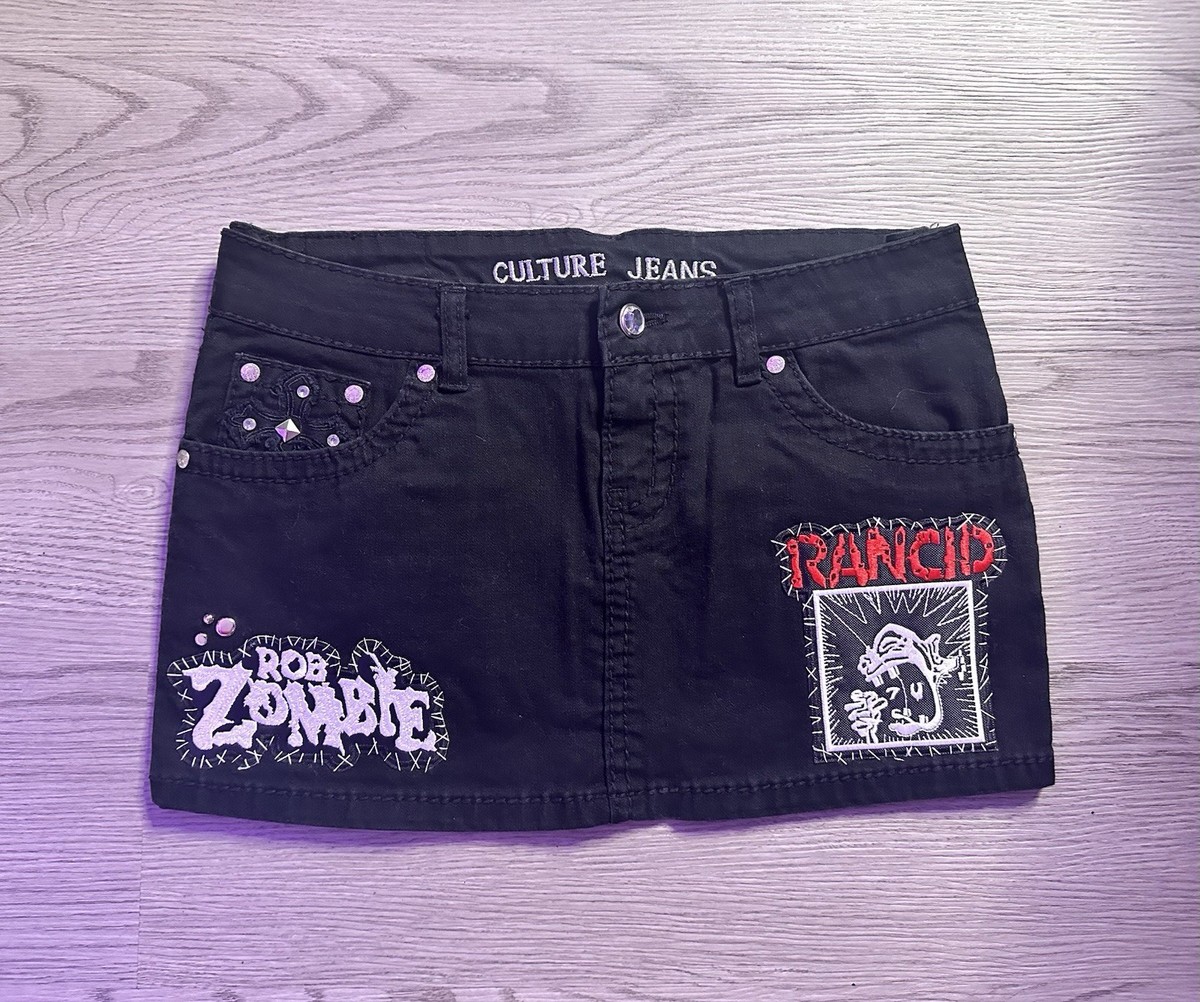 Reworked Patched Skirt With Metal Band Patches