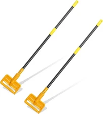 YeYeBest 60" Commercial Mop Handle – Heavy Duty Metal Stick, Adjustable, 2-Pack