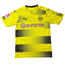 Camiseta deportiva local Puma Borussia Dortmund 2017-18 Pulisic 22 amarilla negra para hombre pequeña