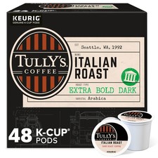 Tully's Coffee Italian Roast, Keurig K-Cup Pod, Dark Roast, 48 Count