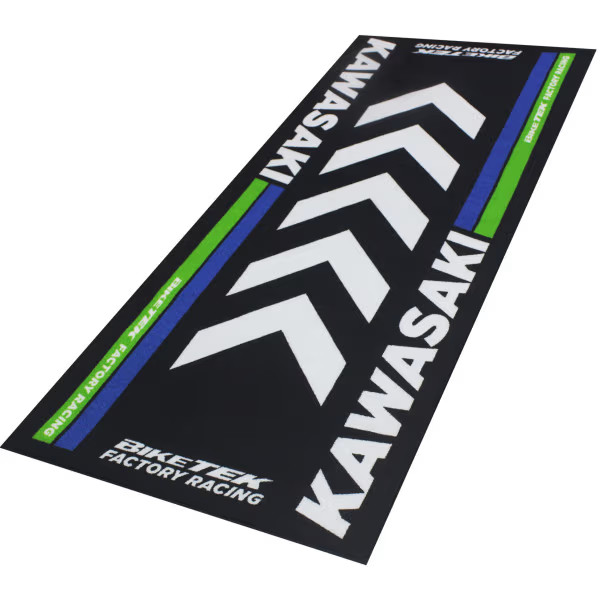 BikeTek Motorcycle Motorbike Workshop Garage Mat Kawasaki Series 4