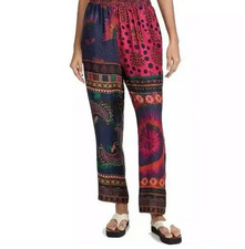 FARM Rio Mixed Scarves Pajama Pant Elastic Waist in Multicolor Print
