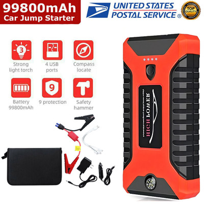 99800mAh Car Jump Starter Booster Jumper Box Power Bank Battery Charger