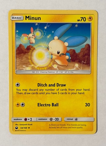 Pokémon Tormenta Celestial Poco Común Minun 54/168 Jugado Moderadamente - Imagen 1 de 2