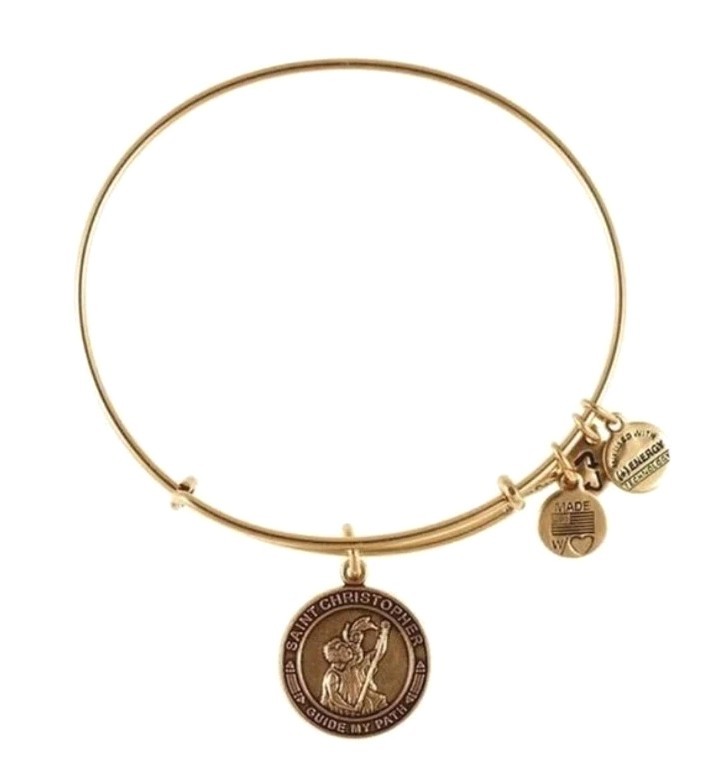 Alex and Ani Russian Gold Expandable Bracelet Saint Christopher Charm * 