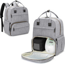 Breast Pump Bag with Compartments for Cooler Bag and Laptop, Breast Pump Backpac