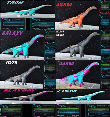 Arche survival ascended pve Dreadnoughtus TOP STAT adult clones