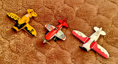 3 racing aircraft. Gee Bee. Modified P-51. Die Cast Metal. New. 2.5-3 in. length