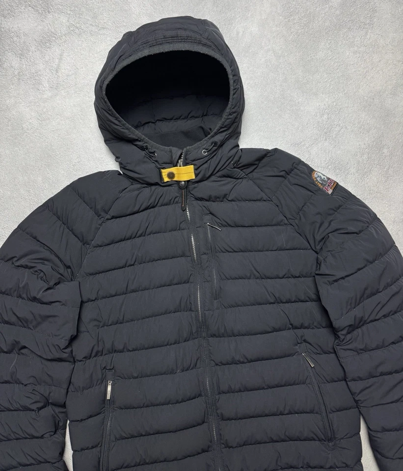 PARAJUMPERS Last Minute Mens Black Hooded Puffer Jacket Size L - Image 3 of 4
