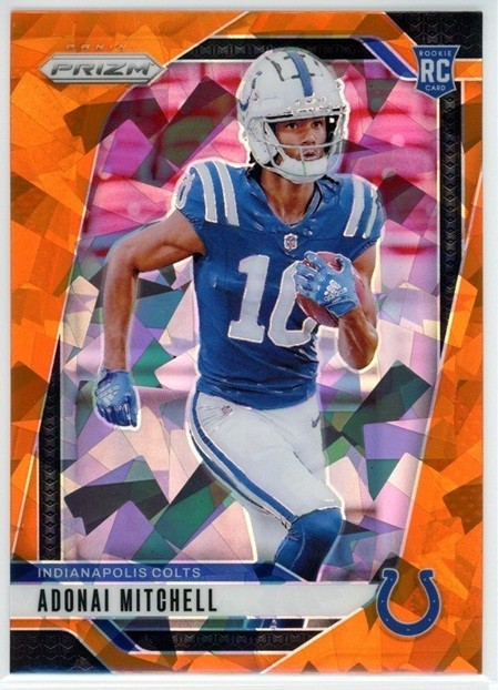 Adonai Mitchell 2024 Panini Prizm Orange Ice #303 Rookie Colts RC