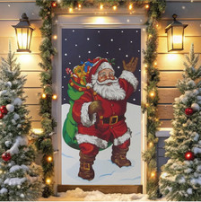 Holiday Pride Christmas Door Cover Santa Claus Decorations Santa Door Cover