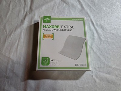 Medline Maxorb Extra Calcium Alginate Dressing 4'' x 4'' Box of 10 - MSC7044EP