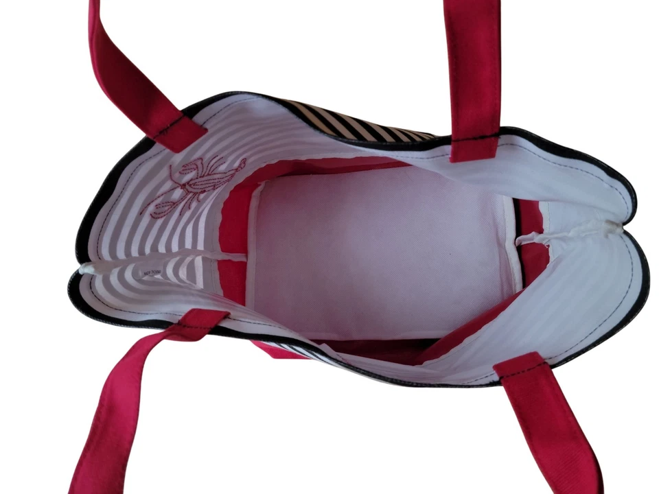 Bolso de lona náutica a rayas Quacker Factory con lentejuelas langosta Foto 3 de 4