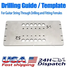 For Guitar String Through Body Ferrule Drill Guide Template, Dual-Spacing Design