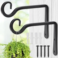 Plant Hangers Outdoor, 2 Pack 6 Inch Hanging Plant Bracket, Metal Hanging Plant