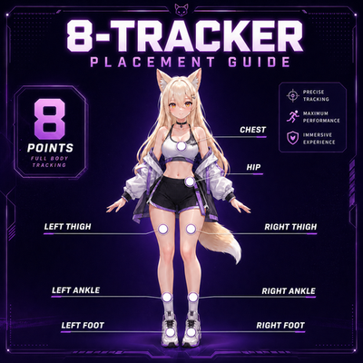 SlimeVR VR トラッカー 8点 PCVR SlimeVR Compatible Full-Body Trackers 8-Pack | VRChat SteamVR FBT