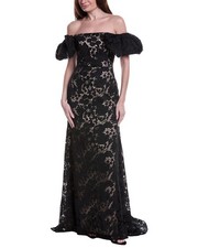 Rene Ruiz Floral Embroidered Gown Women's