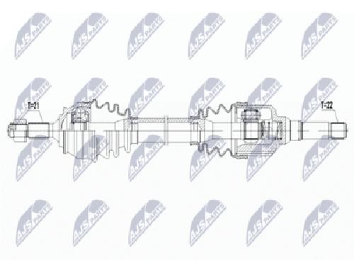 Original NTY Drive Shaft NPW-CT-095 For Citroën Peugeot
