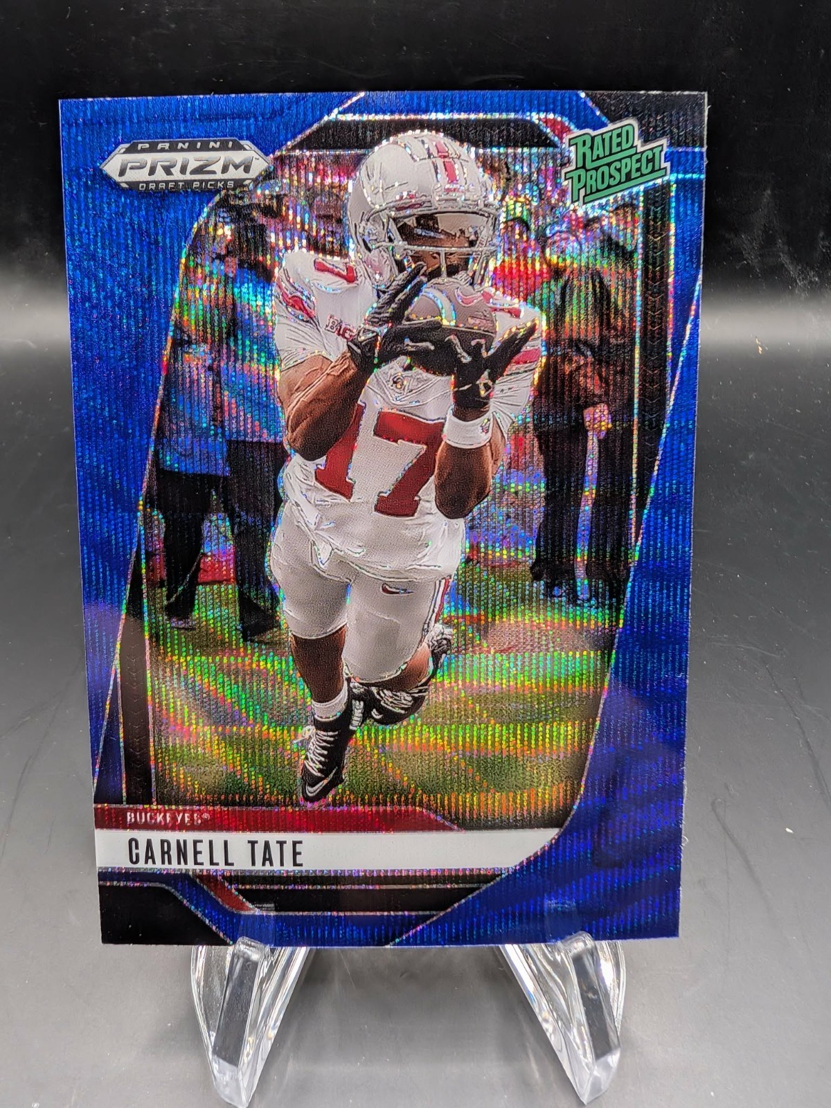 2025 Panini Prizm Draft Picks - Carnell Tate #68 Rated Prospect Blue Wave #/299