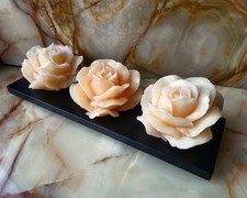 Vintage Boudoir - candele a forma di rosa,intagliate a mano,arredamento italia