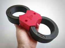 Solid Ankle Restraints (Pluggable) for BDSM & Bondage with Accessories, Black and Red