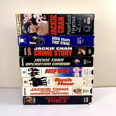 VTG Lot of 9 Jackie Chan Movie VHS Cassette Tapes Rush Hour Tested and Working