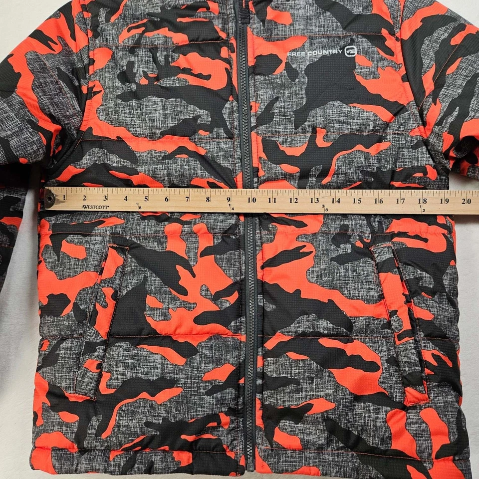 Chaqueta de camuflaje Free Country para niños grande (14/16) cremallera completa naranja/gris Foto 3 de 4