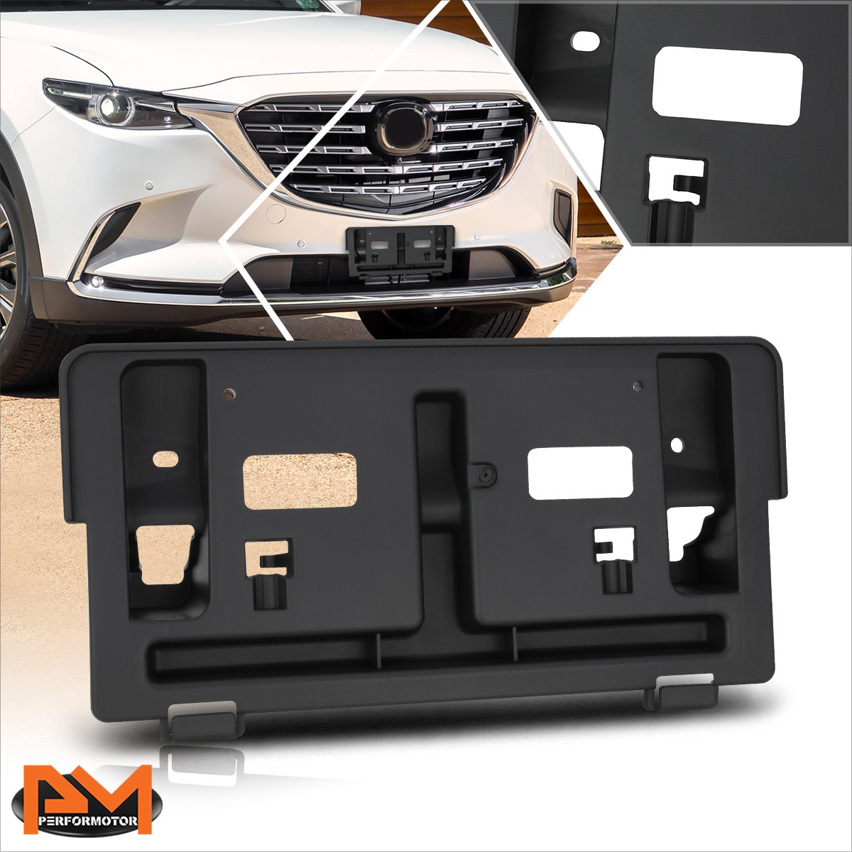 For 16-21 Mazda Cx-9 Front Bumper Tow Hook License Plate Mounting